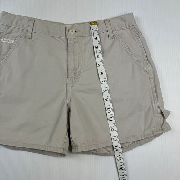Vintage Calvin Klein Khaki Shorts Size 7 Cotton Classic - Picture 7 of 9